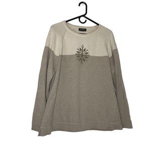 Eddie Bauer Cream & Tan Sweater XXL